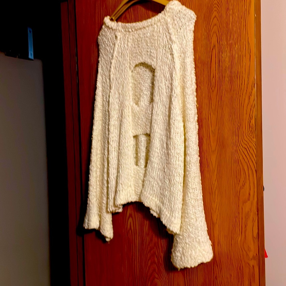 Lime lush crocheted, bell sleeves, two openings in back